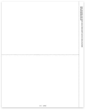 Blank 1099 or W2 paper in 2up format with side stub, no instructions on backer - ZBPforms.com