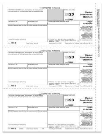 1098E Forms, Student Loan Interest Information. Borrower Copy B Official 1098-E Tax Forms - ZBPforms.com