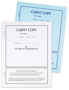 Client Copy Tax Return Covers with Side-Staple Tabs - ZBPforms.com