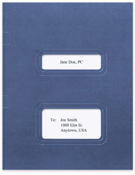 Blue Window Tax Folders with Pocket and Side Tabs. Compatible with Drake, TaxWorks and TaxWise Software Coversheets - ZBPforms.com