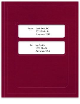 Burgundy Window Folders Compatible with ATX and UltraTax Software - ZBPforms.com