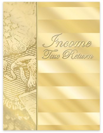 Patriotic, Gold Income Tax Folder for Client Tax Return Presentation. 2 Pockets - ZBPforms.com