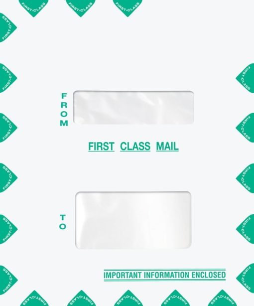 First Class Mail Envelope 9.5 x 11.5 Portrait Style with 2 Windows PEZ52 - ZBP Forms