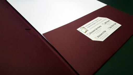 Pocket tax folders with business card diecut and 2 windows for slipsheets - ZBPForms.com