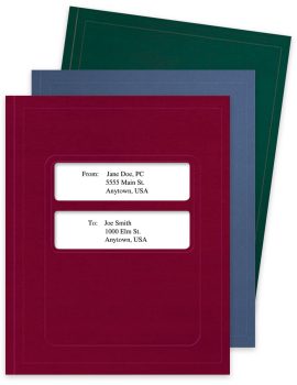 Double Window Tax Folders Compatible with ATX and UltraTax Software, Green, Blue, Red - ZBPforms.com