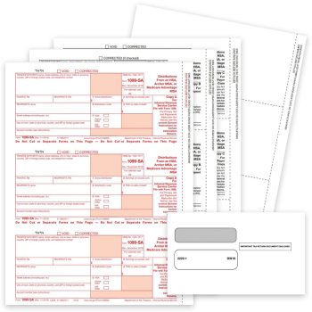 1099SA Tax Forms for Distributions from HSA or MSA Accounts. Official Forms, Blank Perforated 1099 Paper, Envelopes for 1099-SA Forms - ZBPforms.com
