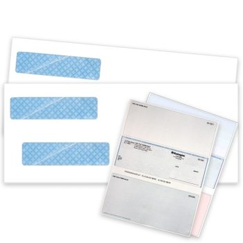 Check envelopes for middle format business checks, double window and security tint - ZBPforms.com