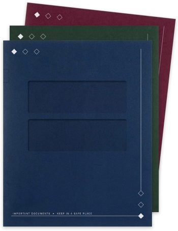 Double Window Tax Folder, Software Compatible, Diamond Design, 3 Colors - ZBPforms.com