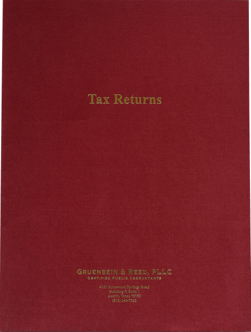 Custom Tax Return Folders with Foil Stamping in Many Colors and Styles at Low Prices - ZBPForms.com