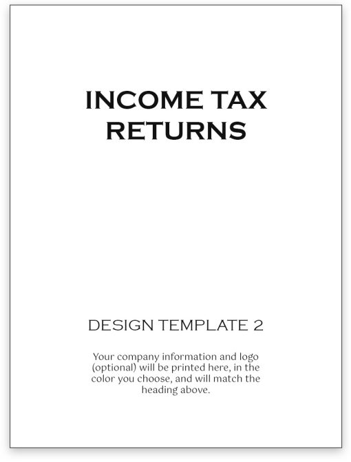 Foil Stamped Custom Tax Folder Template with Income Tax Returns Header - ZBPforms.com