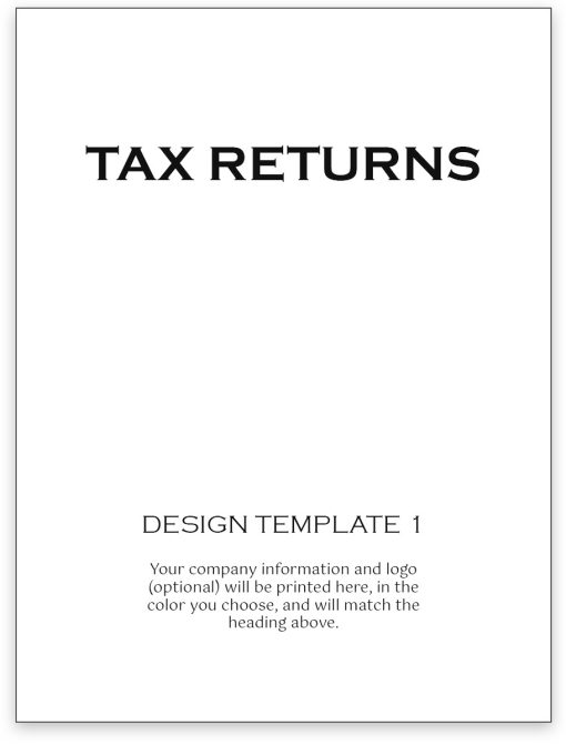 Foil Stamped Custom Tax Folder Template with Tax Returns Header - ZBPforms.com