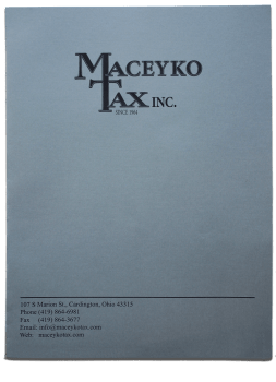 Custom Tax Folder, Dark Grey Paper with Black Ink Imprinting - ZBPforms.com
