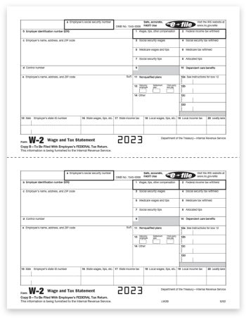 W2 Tax Forms, Copy B Forms for Employee Federal Filing, 2023 W-2 Forms - ZBPforms.com