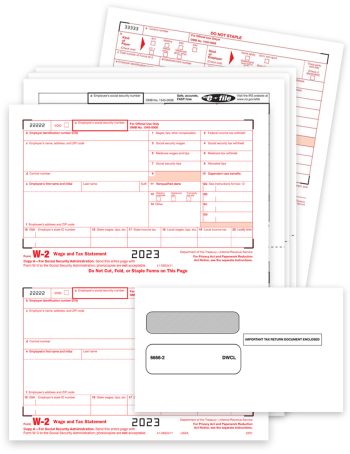 Official W2 Tax Form & Envelope Sets for 2023, Employee and Employer W-2 Form Copies, Security Window W2 Envelopes. Efiling Rules have Changed! - ZBPforms.com