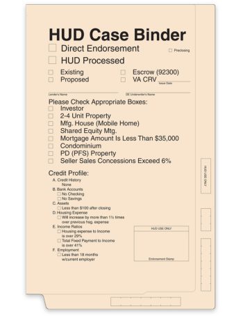 HUD Case Binder Folder, Manila - ZBPforms.com