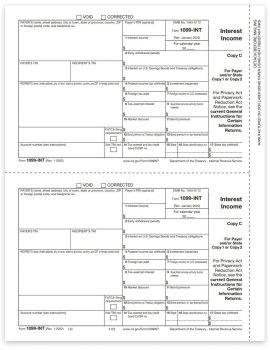 Form 1099INT for Interest Income in 2022. Official Payer Copy C-2-1 1099-INT Forms - ZBPforms.com