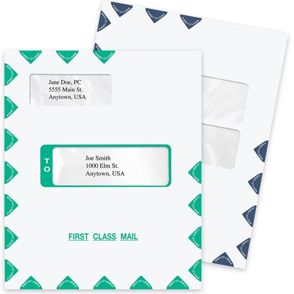 Large First Class Mail Envelopes with Windows, Tax Software Compatible - ZBPforms.com