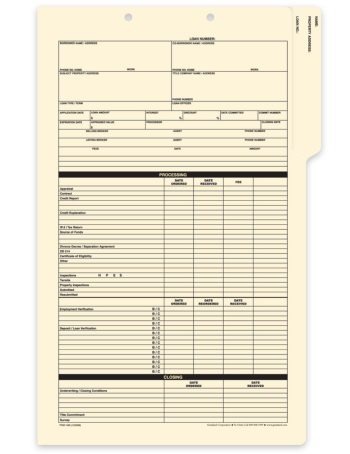 Mortgage Status Folder for Document Processing, Checklist for Easy Reference and Tab for Filing - ZBPforms.com