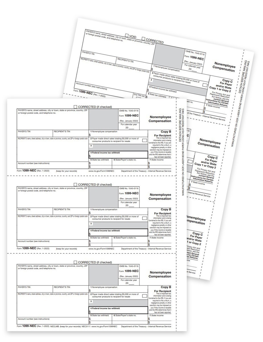 1099NEC Tax Forms Sets for Efilers