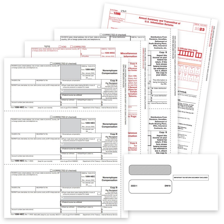 Official 2023 1099 Tax Forms for Payer and Recipient Income Reporting, Forms, Envelopes, E-file and More - zbpforms.com