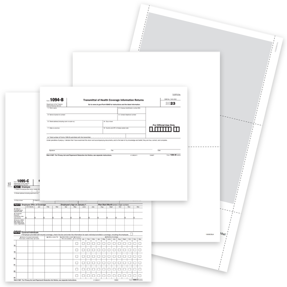ACA 1095 Forms, Envelopes, including Official IRS forms, software compatible forms, blank perforated paper - ZBPforms.com
